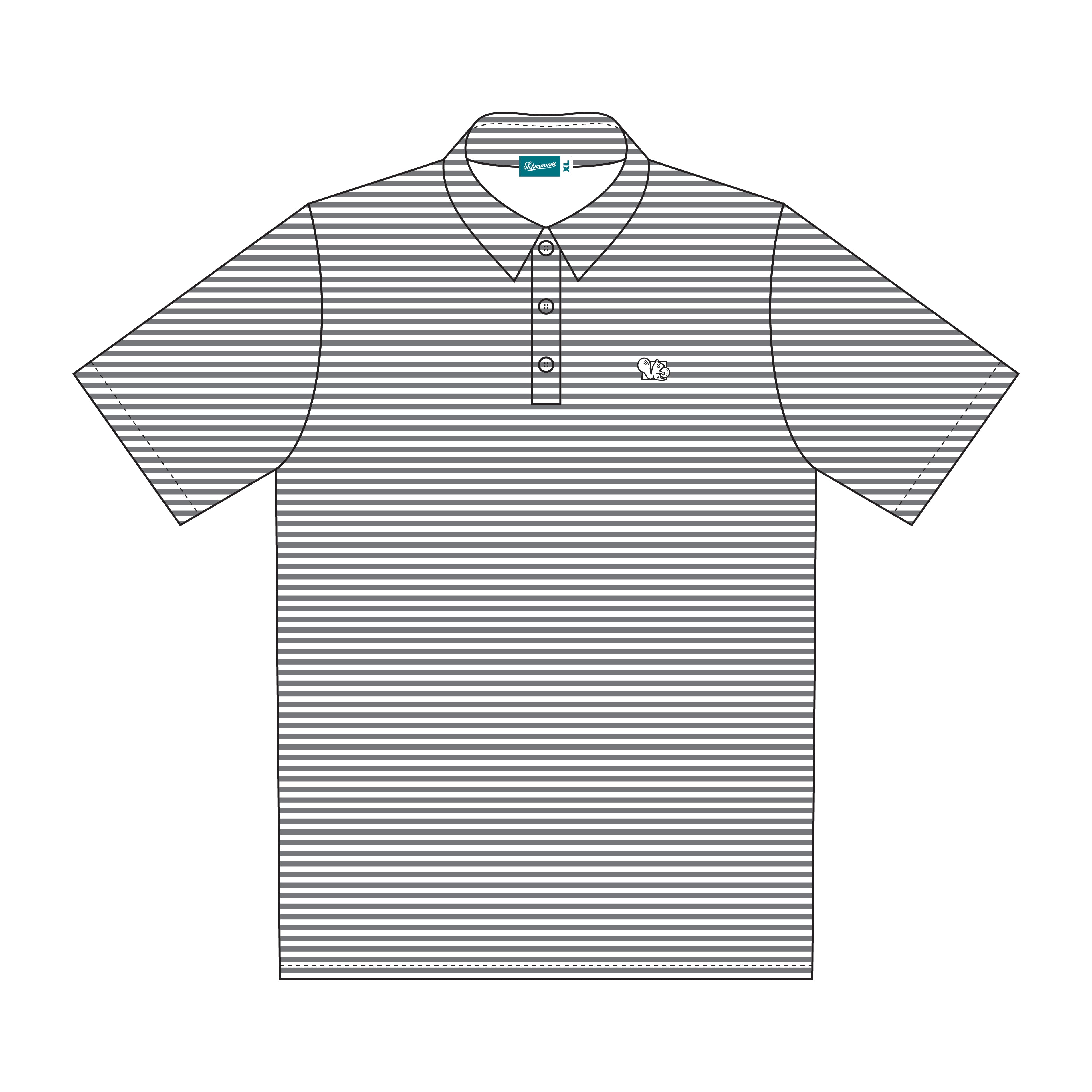 Grey Stripe Polo (Pre-order)